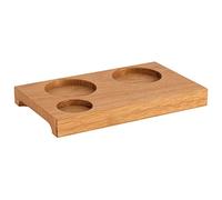 APS 835 - Tabla de servir con 3 huecos, 2 x 4,5 cm de diámetro y 1 x 3 cm de diámetro, 2 huecos, madera de roble engrasada