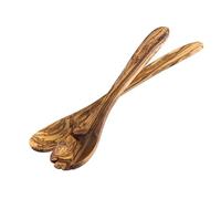 APS 842 Olive - Juego de 2 cubiertos para ensalada, 7,5 x 6 cm, mango de 22,5 cm, madera de olivo