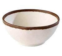 APS 84571 Plato CROCKER, Ø 16 cm, altura 7 cm, 0,7 litros, melamina, crema con borde marrón