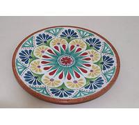APS 84685 Arabesque - Plato de melamina (26,5 cm de diámetro, altura 2 cm, decoración interior: diseño español, decoración exterior: aspecto de terracota)