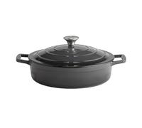 APS 88305 - Casseruola con coperchio "5 STARS", in ghisa, adatta a induzione, utilizzabile in forno, con supporto per coperchio, Ø 28 cm, 3 litri, colore: antracite