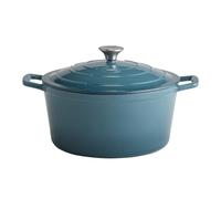 APS 88315 Cacerola con tapa "5 STARS", cazuela de hierro fundido, apta para inducción, refractaria, incl. soporte para tapa, Ø 28 cm, 6 litros, antracita