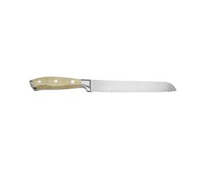 APS 88990 Cuchillo de pan, filo dentado, hoja de acero inoxidable, mango de madera de haya, longitud total 34 cm