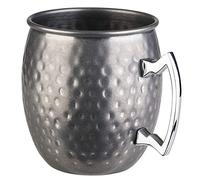 APS 93346 Taza MOSCOW MULE, Ø 9 cm, altura 10 cm, 0,5 litros, acero inoxidable, aspecto de acero inoxidable antiguo, superficie martillada