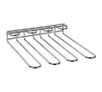 APS 93398 - Soporte para vasos de metal cromado de alta calidad, 29,5 x 32 x 6 cm, soporte para 12 copas de vino, soporte para colgar vasos para cocina, bar, restaurante, cromado