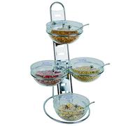 APS a la carrera-escalera, 3-niveles aproximadamente 39 cm x 31 cm, altura 66 cm de metal, cromado, 12 teilig 4 44 cristal cáscara (Arcoroc) diámetro 23 cm