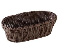 Cesta APS Baguette, ovalada "PROFI LINE" - Cesta, cesta de mimbre de polipropileno - Dimensiones: 28 x 16 cm/Altura: 8 cm/Color: Marrón oscuro