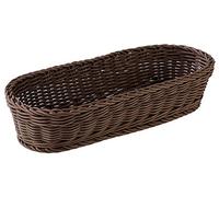 Cesta APS Baguette, ovalada "PROFI LINE" - Cesta, cesta de mimbre de polipropileno - Dimensiones: 40 x 16 cm/Altura: 8 cm/Color: Marrón oscuro