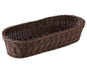 APS Baguette cesta, ovalada de polipropileno, Moca, 40 x 16 x 8 cm