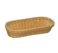 Cesta APS Baguette, ovalada "PROFI LINE" - Cesta, cesta de mimbre de polipropileno - Dimensiones: 28 x 16 cm/Altura: 8 cm/Color: Beige