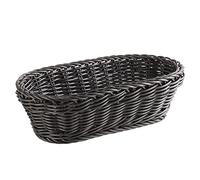 APS Baguette Cesta Ovalada, Polipropileno, Negro, 28 x 16 cm, h: 8 cm