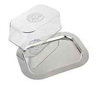 APS Bandeja bonete Finesse - Bandeja de Acero Inoxidable con Tapa Transparente, 42 x 31 cm/Altura 8,5 cm