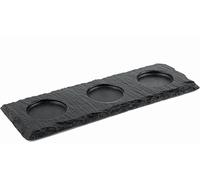 APS Bandeja de pizarra natural, grosor del material 4-7mm, 28x 10cm