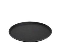 APS Bandeja Gastro, bandeja negra para servir, bandeja de PRFV con superficie antideslizante, Ø 35,5 x altura 2 cm, negra
