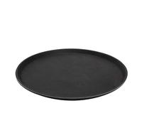 APS Bandeja Gastro, bandeja negra para servir, bandeja de PRFV con superficie antideslizante, Ø 40,5 x altura 2 cm, negra