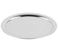 Bandeja de servicio APS "Kaffeehaus", bandeja clásica de cafetería vienesa, bandeja de acero inoxidable, pulido mate, ovalada, borde enrollado, 29 x 22 cm, 1 cm de altura