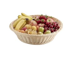 APS büfett de cesta-alrededor de 39cm de diámetro aprox., altura 10cm Ratán/polipropileno, irrompible Lavavajillas resistente al agua, Natural, apilable