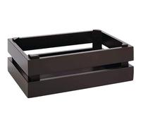 Aps Caja de Madera - Super Caja de Madera de Acacia, Negro 29 x 18,5 x 10,5 cm
