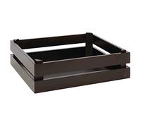 Aps Caja de Madera - Super Caja de Madera de Acacia, Negro 35 x 29 x 10,5 cm