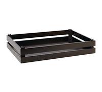 Aps Caja de Madera - Super Caja de Madera de Acacia, Negro, 55,5 x 35 x 10,5 cm