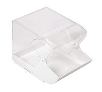 APS Caja dispensadora - caja universal, ideal como caja de venta, con tapa frontal, caja transparente con tapa, cuenco apilable con tapa, altura: 15,5 cm, blanca