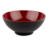 APS Bol Asia Plus de melamina casi irrompible, versátil bol de plástico apilable, ensaladera, negro/rojo, Ø 16 cm, 0,6 litros.