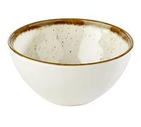 APS Carcasa - Stone tipo de melamina 12 cm de diámetro, altura: 6 cm, 0,3 L), diseño de interior:, color blanco, borde: Marrón