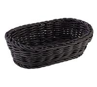 Cesta APS, ovalada "PROFI LINE" - cesta, cesta de mimbre de polipropileno - dimensiones: 19 x 12 cm/altura: 6 cm/color: negro