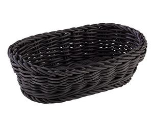 APS cesta, ovalada de polipropileno, negro, 19 x 12 x 6 cm