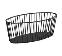 APS Cesta redonda de rejilla metálica "Urban", estable, 30 x 14 x 12 cm, apilable, color negro, apto para lavavajillas