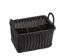 APS Cubertero ECONOMIC con 4 compartimentos, cubertero irrompible, cubertero, contenedor de cubiertos, negro, 18 x 26 cm, altura 15 cm