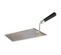 APS Cucharón de servir "Bob", paleta de presentación para hamburguesas, de acero inoxidable de alta calidad con mango de madera negro, 23,5 x 37 cm, altura 12,5 cm