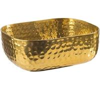 APS Recipiente Aluminio con Superficie martillada y Dorada, Recipiente para el Pan, por Ejemplo, para Platos fríos y Calientes, 15,5 x 12,0 cm, 0,7 LTR.