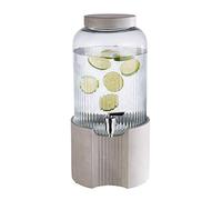 Dispensador de bebidas APS "Element" - Dispensador de bebidas de 7 litros, de vidrio y acero inoxidable, con paredes gruesas y resistentes y una amplia apertura para los ingredientes