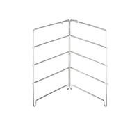 APS Estructura para 4 bandejas de pizza de 26 x 25 cm, altura: 26 cm, acero inoxidable para bandeja de pizza de hasta 28 cm de diámetro, distancia entre niveles: 5,5 cm, plegable y bloqueable