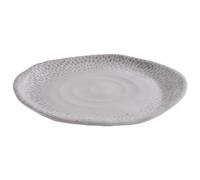 APS Footmark 85324 - Plato (26,5 cm de diámetro, 2,5 cm de altura, melamina, decoración), color blanco y gris