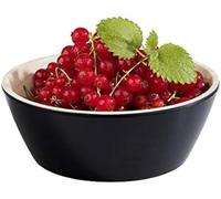 APS "Frida, bol de melamina casi irrompible, bol para cereales, Ø 15 cm x A: 5,5 cm, bol para aperitivos, apilable, interior con aspecto de madera, exterior negro, apto para lavavajillas