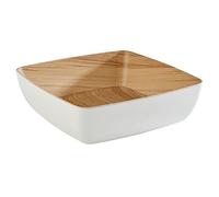 APS "Frida, nahezu unzerbrechliche Melaminschüssel, 53 x 16,2 x 7,5 cm, Obstschale, Brotschale, stapelbar, innen Holzoptik, außen schwarz, spülmaschinenfest