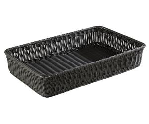 APS GN 1/1 - Cesta de polipropileno, negro, 53 x 32,5 x 10 cm