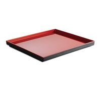 APS GN 1/2 bandeja - Asia Plus de melamina 32,5 x 26,5 x 3 cm, interior: Rojo, Brillante, Exterior: Negro, mate
