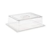 Cubierta APS GN, apta para bandejas GN 1/2, 32,5 x 26,5 cm, H: 9,5 cm, plástico transparente, prácticamente irrompible, sin bandeja, de policarbonato