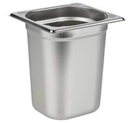 APS 81608 Recipiente GN 1/6, acero inoxidable Recipiente Gastronorm, dimensiones 175 x 160 mm/altura 200 mm/volumen 3,0 litros