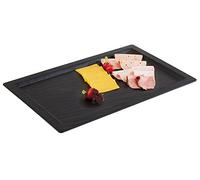 APS GN563 efecto pizarra bandeja de melamina con borde, 1/1 GN