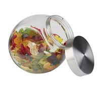 APS Bote con tapa - tarro de vidrio, recipiente de vidrio de primera calidad y una tapa de rosca de acero inoxidable, cierre hermético, tapa de rosca de alta calidad