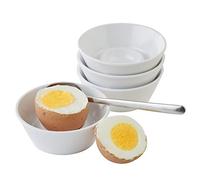 APS-Huevera de melamina blanca en Juego de 4con un diámetro de 8cm y 3cm de altura