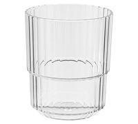 APS Linea - Vaso de plástico Tritan de alta calidad con 0,3 litros, sin BPA, apilable, vidrio reutilizable y apto para lavavajillas, 300 ml, transparente transparente