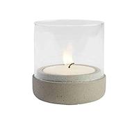 Linterna APS Element, luz de té, iluminación, Linterna de hormigón Gris, la Parte Inferior Protege los Muebles, Ø 7,5 cm, Altura 13 cm