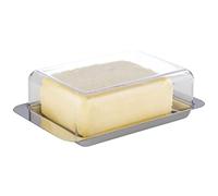 APS Fridge Butter Dish - mantequera de acero inoxidable de alta calidad Fabricada en Alemania - duradera e inoxidable 16 x 9,5 x 5,5cm, no apta para el lavavajillas