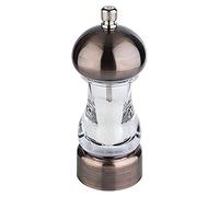 APS Molinillo de sal COPPER - Molinillo de especias en aspecto de cobre, mecanismo de molienda de acero al carbono, grado de molienda ajustable - Dimensiones: 6 x 6 cm / Altura: 15 cm / Color: cobre, transparente