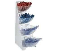 APS Multi-Rack, estantería de cocina, bastidor, canaleta para porciones, dispensador de porciones, acero inoxidable 18/0, volumen por canaleta 1 litro de capacidad, 4 niveles